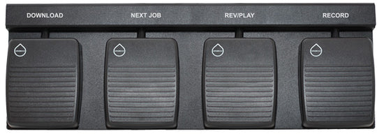 4 Button Hands Free Dictation Foot Pedal w/ Download & Next Job - Olympus Dictation